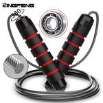 With Ball Bearings Adjustable Tangle-Free Speed Wire Jump Rope Workout with Foam Handles for Fitness Home Workouts and Slim Body