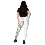 PulseXO White Chat Shit Leggings with pockets