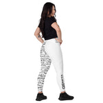 PulseXO White Chat Shit Leggings with pockets